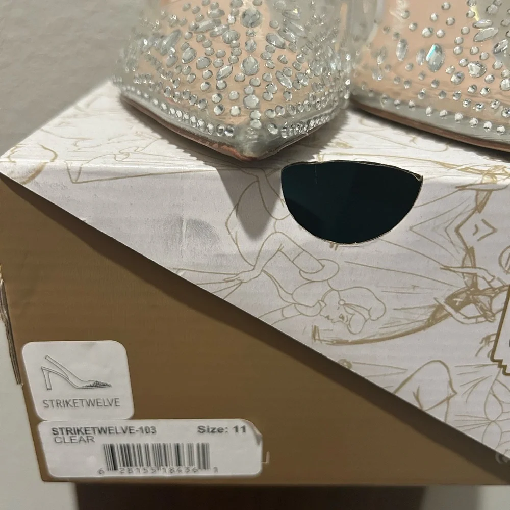 Aldo x Disney Strike Twelve Crystal Embellished Slingback Glass Slipper Heels